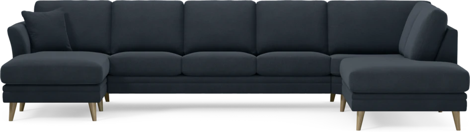 Eden - 3-sits soffa med schäslong vänster och divan höger - Blå