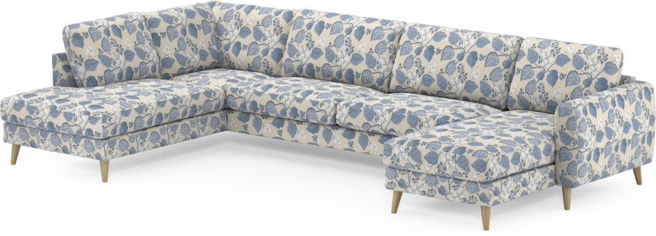 Bridge - 3-sits soffa med divan vänster och schäslong höger - Blå