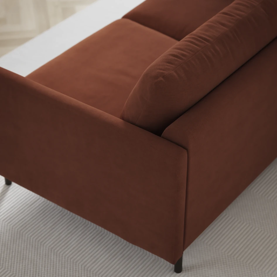 Madison Lux - 2-sits soffa med divan vänster och höger - Röd