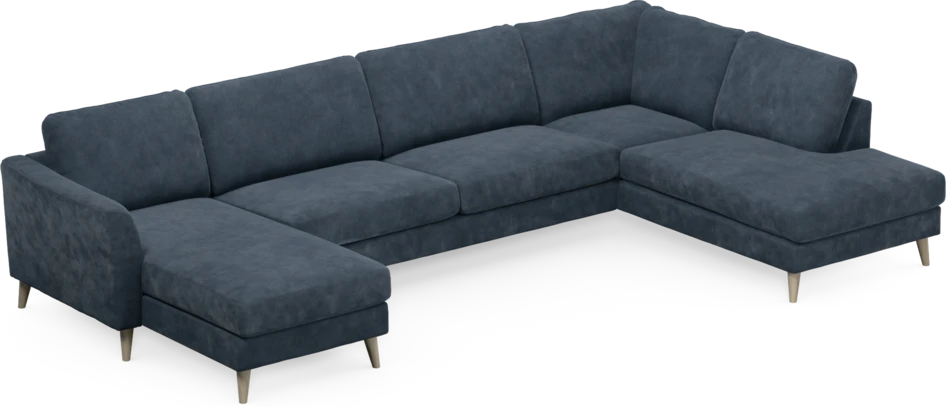 Bridge - 3-sits soffa med schäslong vänster och divan höger - Blå