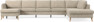 County - 4-sits soffa med schäslong vänster och divan höger - Beige