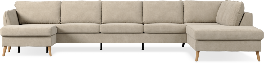 County - 4-sits soffa med schäslong vänster och divan höger - Beige