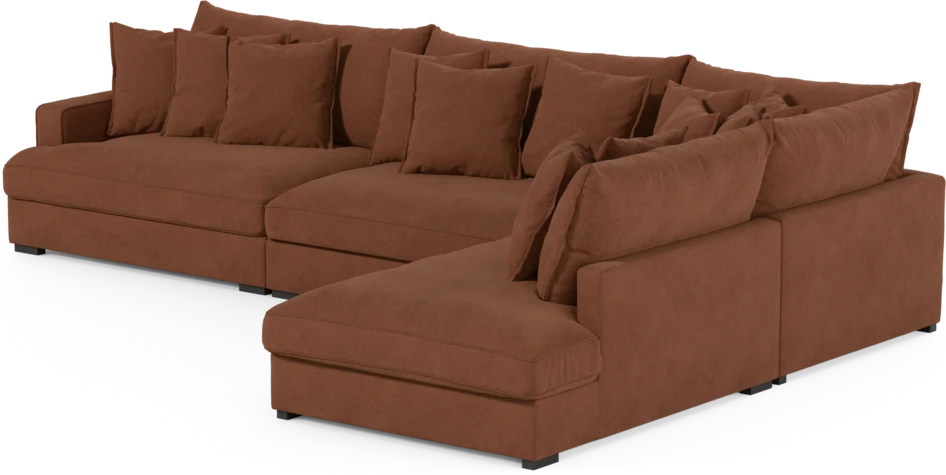 Rossi - 4-sits soffa med divan höger - Orange