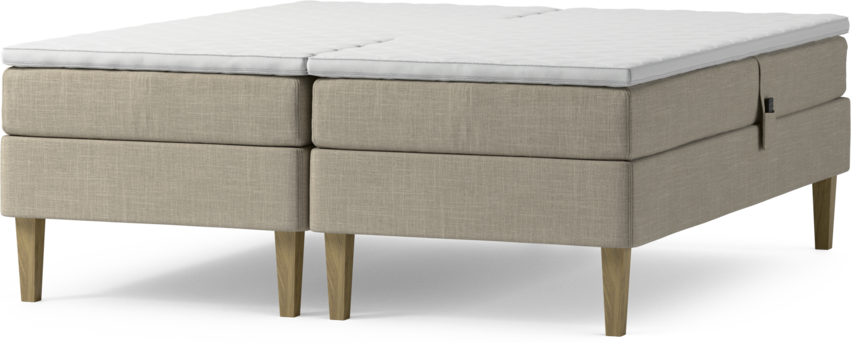 Delux Sense - Ställbar säng, dubbelsäng med bäddmadrass - Beige