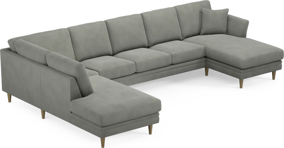 Eden - 3-sits soffa med divan vänster och schäslong höger - Grå