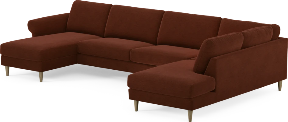 Bridge - 3-sits soffa med schäslong vänster och divan höger - Orange