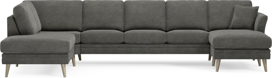 Eden - 3-sits soffa med divan vänster och schäslong höger - Grå