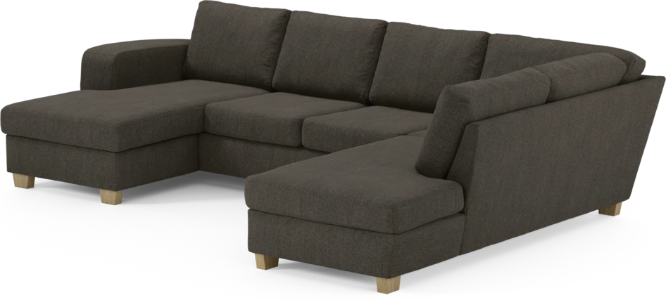 Friday - 3-sits soffa med schäslong vänster och divan höger - Brun