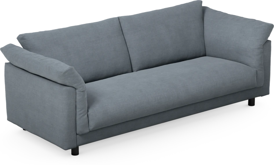 Cherrie - 3-sits soffa, hel dyna, fast klädsel - Blå