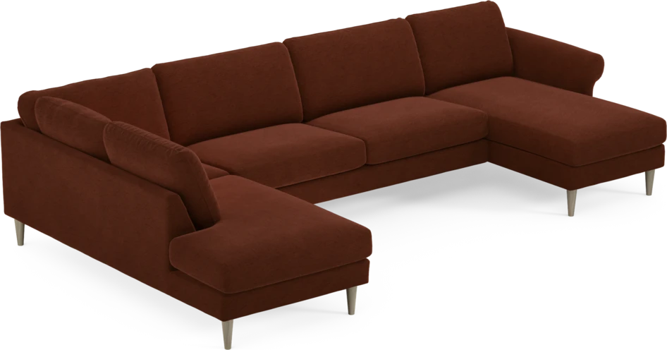 Bridge - 3-sits soffa med divan vänster och schäslong höger - Orange