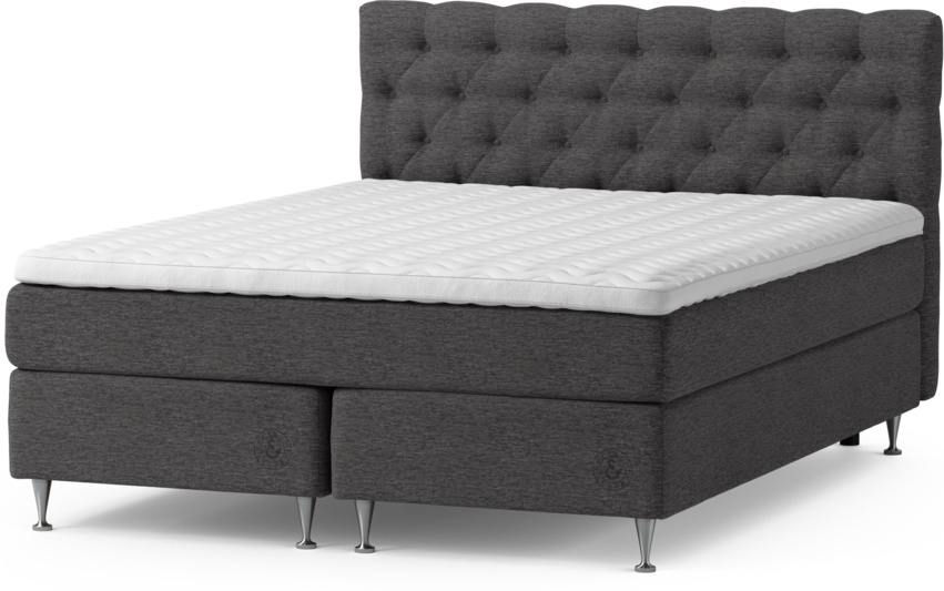 Särö Comfort - Kontinentalsäng, dubbelsäng med bäddmadrass och Pikerad Låg sänggavel