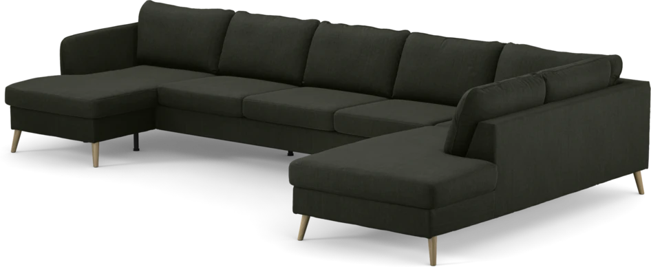 County - 4-sits soffa med schäslong vänster och divan höger - Grön
