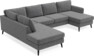 County - 3-sits soffa med divan vänster och schäslong höger - Grå