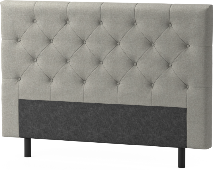 Delux Pikerad Låg - Sänggavel, 90-210 cm - Grå