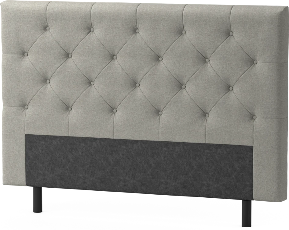 Delux Pikerad Låg - Sänggavel, 90-210 cm - Grå