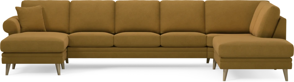 Eden - 3-sits soffa med schäslong vänster och divan höger - Gul