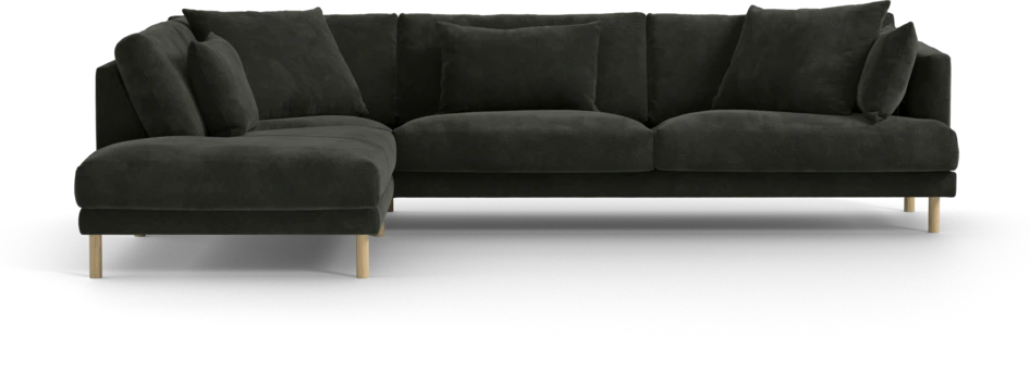 Harper - 3-sits soffa med divan vänster - Svart