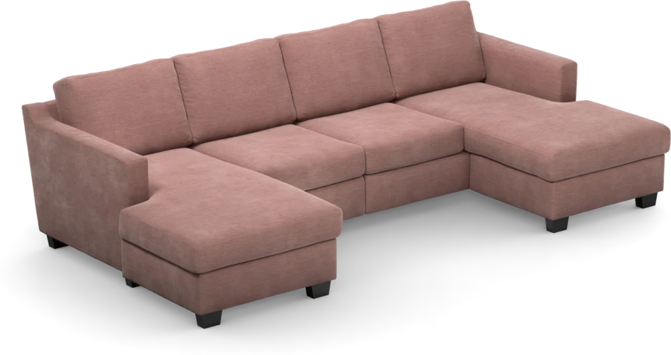 Friday - 2-sits soffa med två schäslonger - Rosa
