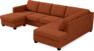 Nevada - 3-sits soffa med schäslong vänster och divan höger - Röd