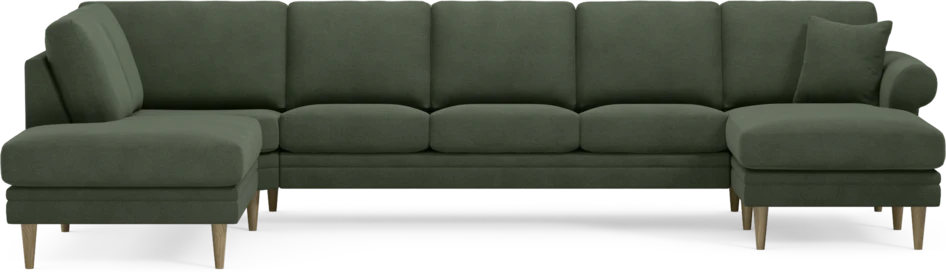 Eden - 3-sits soffa med divan vänster och schäslong höger - Grön