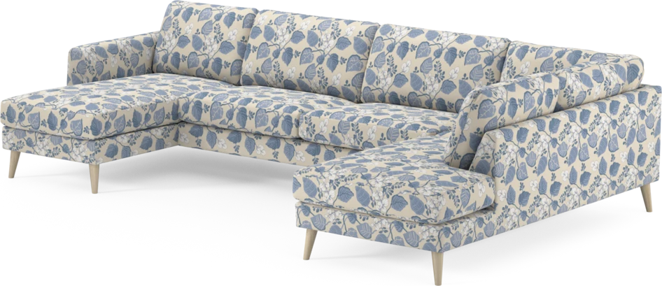 Bridge - 3-sits soffa med schäslong vänster och divan höger - Blå