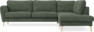 Bridge - 3-sits soffa med divan höger - Grön