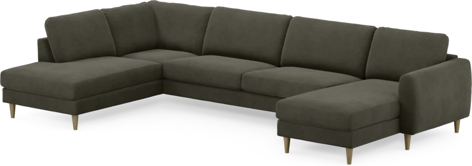 Bridge - 3-sits soffa med divan vänster och schäslong höger - Grå