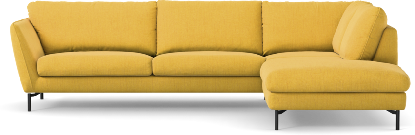 Madison Lux - 3-sits soffa med divan höger - Gul