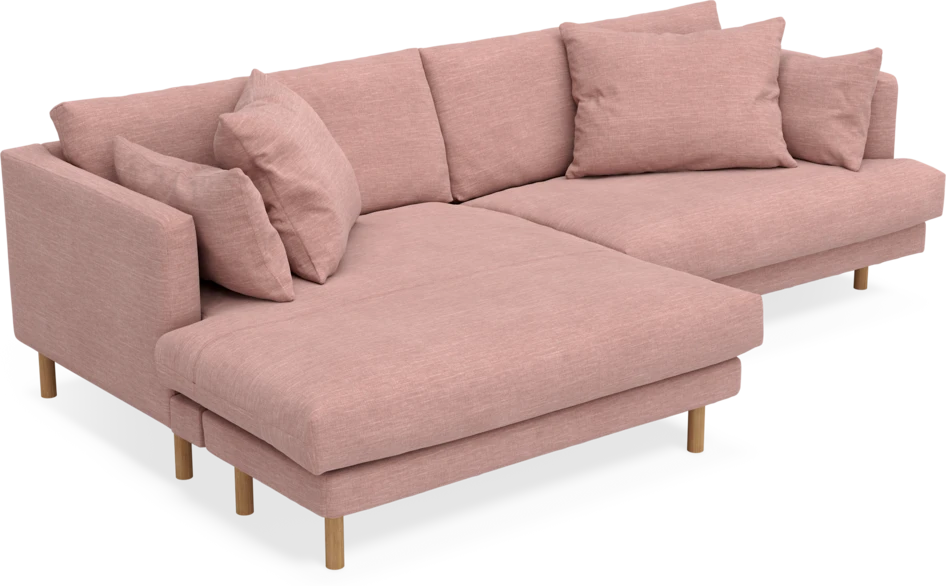 Harper - 4-sits med schäslong XL vänster - Rosa