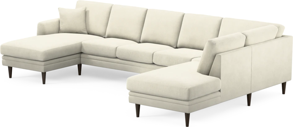 Eden - 3-sits soffa med schäslong vänster och divan höger - Vit