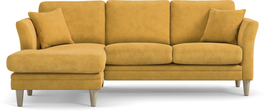 Eden - 2-sits soffa med schäslong - Gul