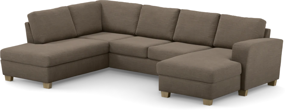 Friday - 3-sits soffa med divan vänster och schäslong höger - Brun