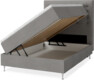 New York - Förvaringssäng, enkelsäng med bäddmadrass och sänggavel trensad - Grå