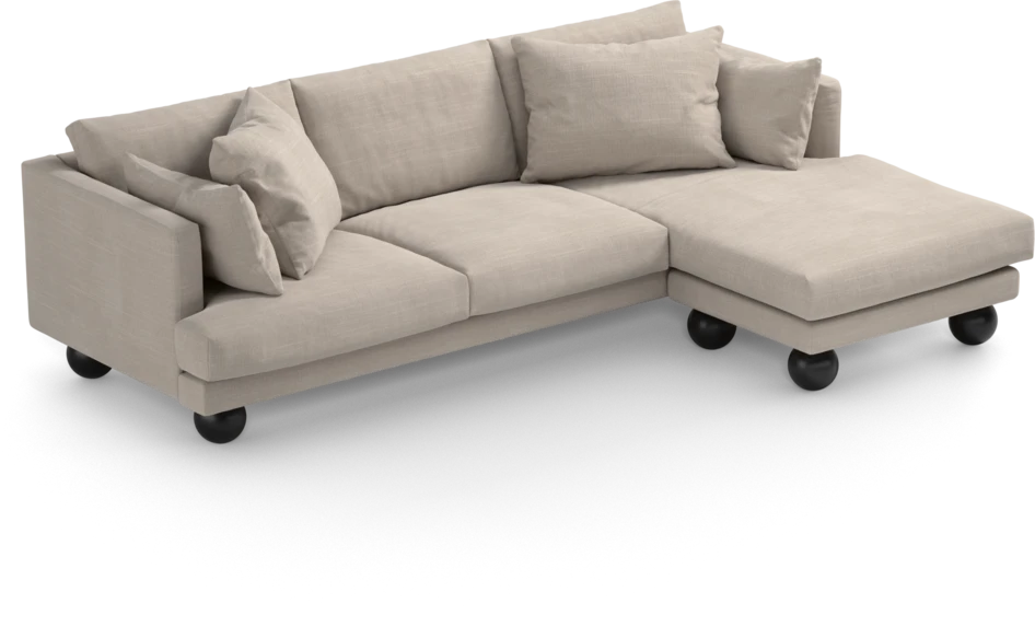 Harper - 4-sits med schäslong höger  - Beige