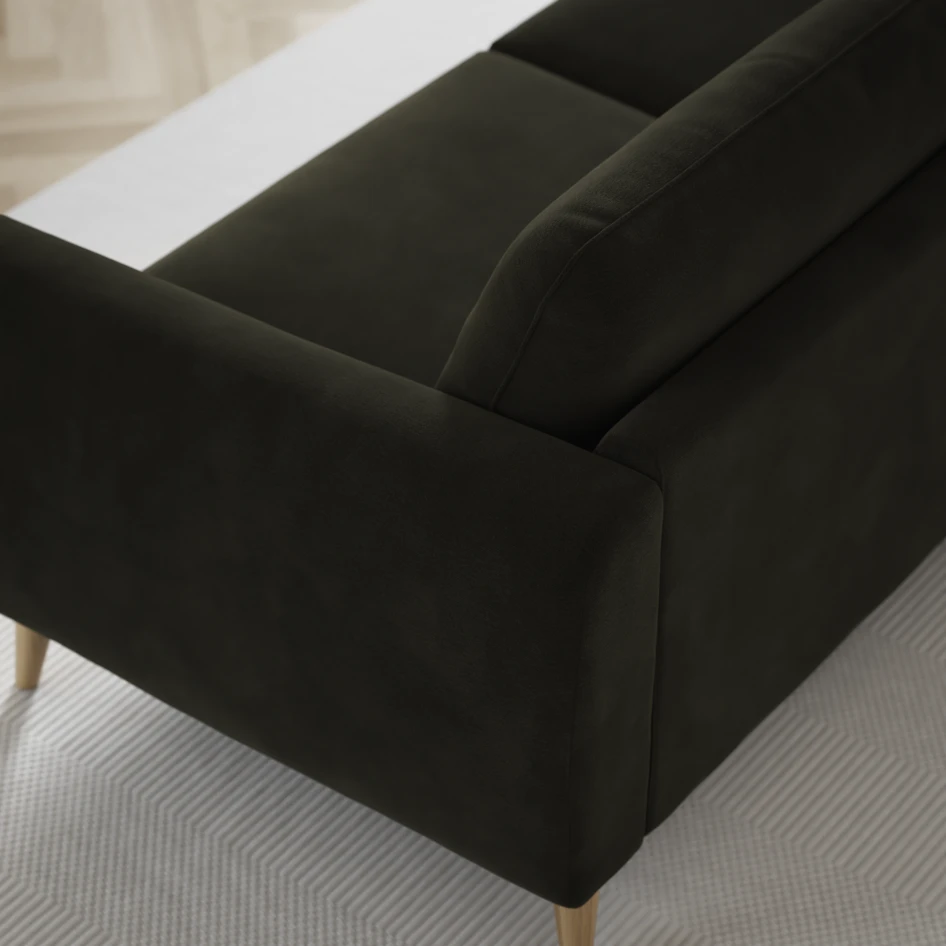 Bridge - 3-sits soffa med schäslong vänster och divan höger - Grön