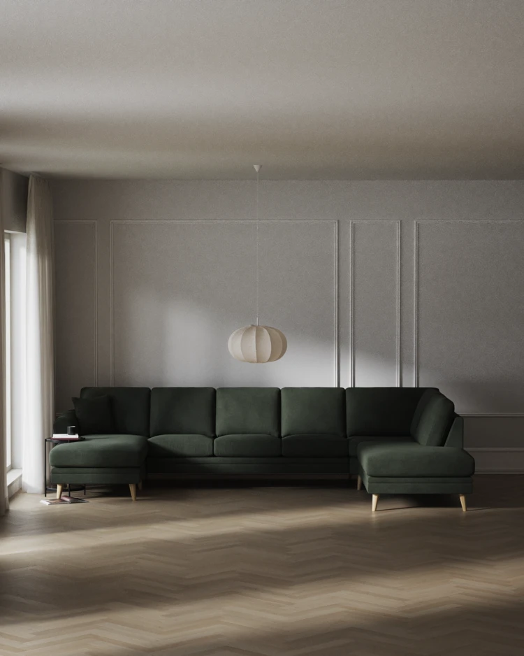 Eden - 3-sits soffa med schäslong vänster och divan höger - inspiration