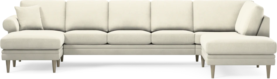 Eden - 3-sits soffa med schäslong vänster och divan höger - Vit