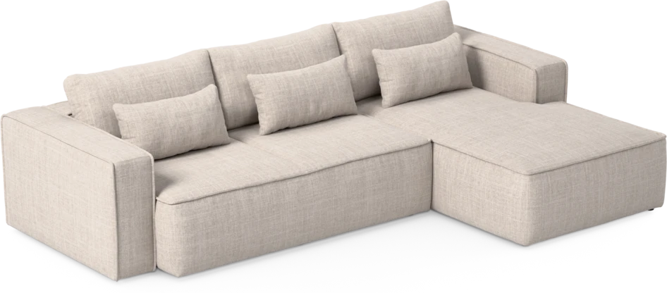 Ide - Bäddsoffa 3-sits med schäslong höger - Beige