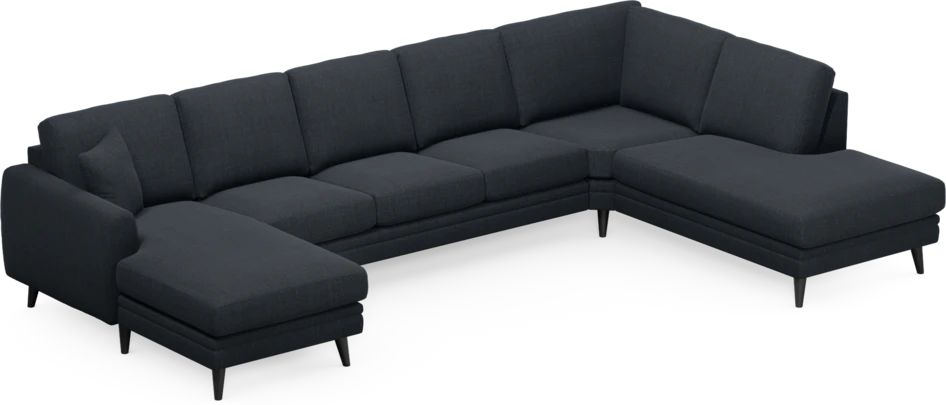 Eden - 3-sits soffa med schäslong vänster och divan höger - Blå