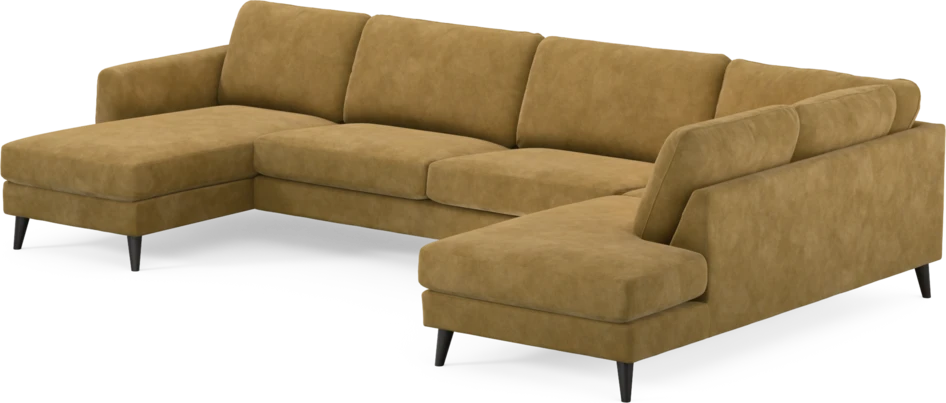 Bridge - 3-sits soffa med schäslong vänster och divan höger - Gul