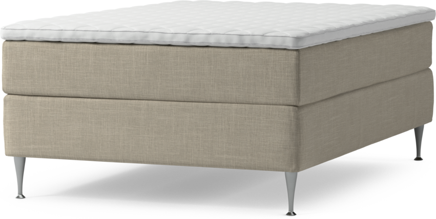 Delux Dream - Kontinentalsäng, enkelsäng 140 cm med bäddmadrass och sängben - Beige