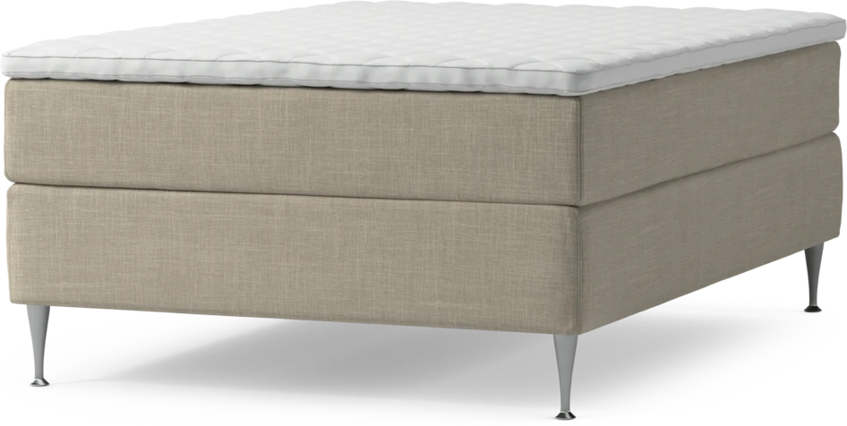 Delux Dream - Kontinentalsäng, enkelsäng 140 cm med bäddmadrass och sängben - Beige