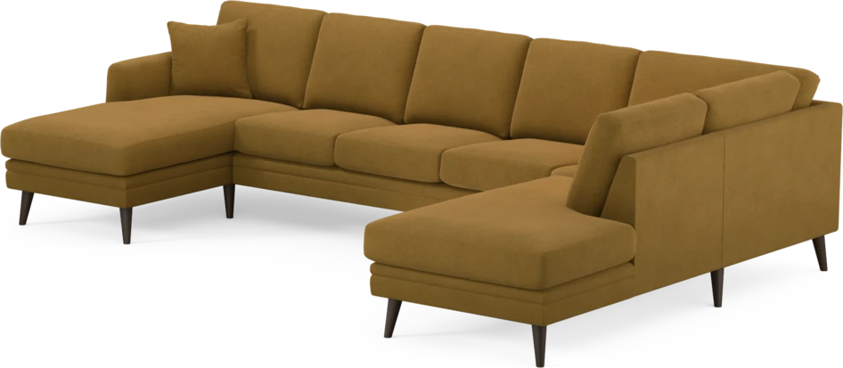 Eden - 3-sits soffa med schäslong vänster och divan höger - Gul