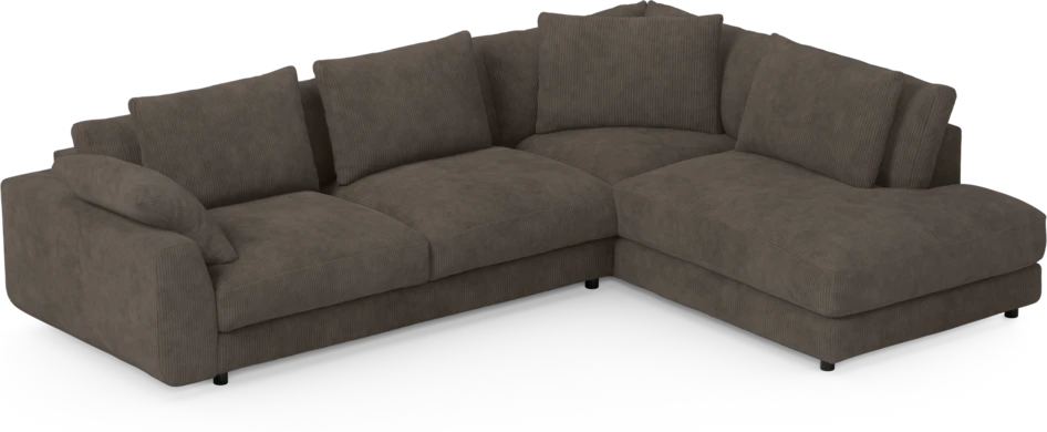 Amie - 3-sits med divan höger - Brun