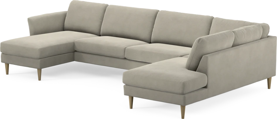 Bridge - 3-sits soffa med schäslong vänster och divan höger - Brun