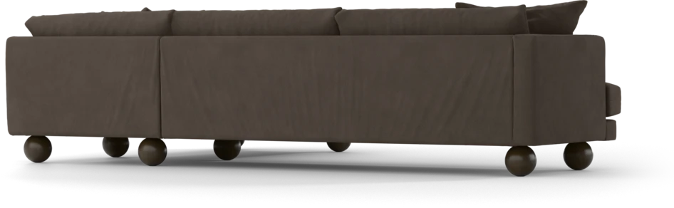 Harper - 3-sits soffa med divan höger - Brun