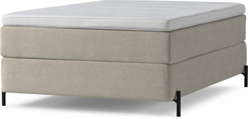 Delux Exclusive - Kontinentalsäng, enkelsäng 140 cm med bäddmadrass och sängben - Beige