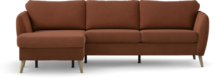 County - 3-sits soffa med flyttbar schäslong - Orange