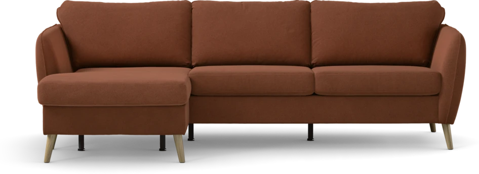 County - 3-sits soffa med flyttbar schäslong - Orange