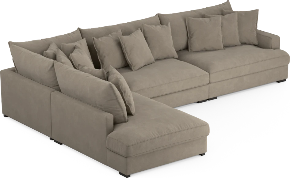Rossi - 4-sits soffa med divan vänster - Beige